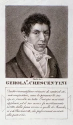 Portret van Girolamo Crescentini (gravure)