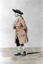 Portret van Henry Cavendish (1731-1810), Engelse filosoof en chemicus. Lithografie, circa 1851
