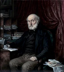 Portret van Jean Pierre Vieusseux (1779-1863), cultuurliefhebber en zakenman, oprichter van het Florentijnse Leeskabinet. Anoniem schilderij uit de 19e eeuw