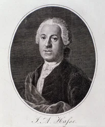 Portret van Johann Adolf Hasse (gravure)