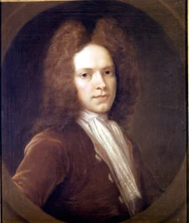 Portret van John Christopher Pepusch, Britse componist