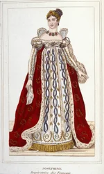 Portret van Joséphine de Beauharnais Bonaparte (1763 - 1814), keizerin van de Fransen. Gravure uit 1830