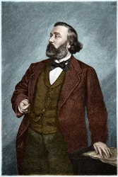 Portret van Leon Gambetta (1838-1882), Franse politicus.