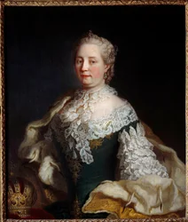 Portret van Maria Theresia van Oostenrijk door Habsburg-Lotharingen (Maria Theresia I van Hongarije) (1717-1780) Anoniem schilderij van de 18e eeuw. Nancy, Musée historique lorrain