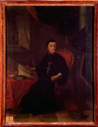 Portret van Martin Gerbert von Hornau (1720-1793) Duitse theoloog, historicus en schrijver over muziek. Anoniem schilderij. 18e eeuw. Bologna, civico museo bibliografico musicale.