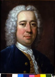 Portret van Nicola Antonio Porpora, Italiaanse componist (1686-1768). Anoniem schilderij. Bologna, Conservatorium van Muziek.
