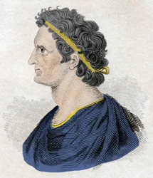 Portret van Farao Ptolemaeus II Philadelphus (ca. 309-246 v.Chr.) (19e-eeuwse gravure)