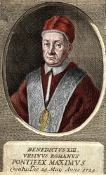 Portret van paus Benedictus XIII (Vincenzo Maria Orsini) (1649 - 1730), 243e paus.