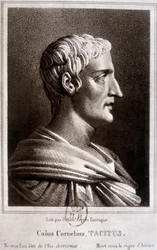 Portret van Publius Cornelius Tacitus genaamd Tacitus, Romeins historicus (v.56 -v.120).
