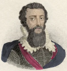 Portret van Robert Devereux, graaf van Essex (1566-1601) Engelse generaal, favoriet van Elisabeth I. Gravure van de 19e eeuw