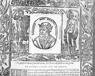 Portret van Robert de Vrome, koning van Frankrijk van 996 tot 1031