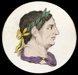 Portret van Vitellius (15-69), Romeins keizer (19e-eeuwse gravure)