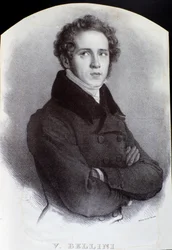 Portret van Italiaanse componist Vincenzo Bellini