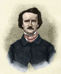 Portret van de Amerikaanse schrijver Edgar Allan Poe (1809-1849).
