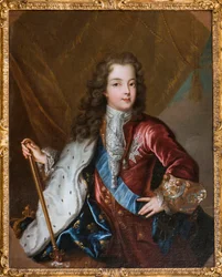 Portret van de Koning van Frankrijk Lodewijk XV - anonieme olieverf op doek uit de 18e eeuw - Musee de Sceaux