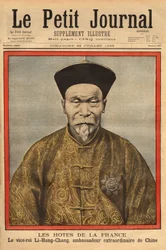 Portret van de vicekoning van Petchili, Li Hung Chung, buitengewoon Chinees ambassadeur in Frankrijk, op officieel bezoek in 1896. Gravure in 
