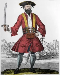 Portret van de piraat Edward Teach alias Zwartbaard