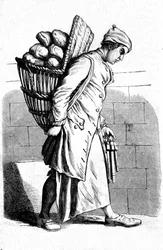 Voorstelling van een bakker. 18e-eeuwse gravure.