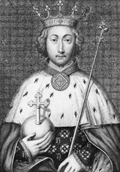 Richard II. (1367-1400) koning van Engeland. Gravure uit de 18e eeuw