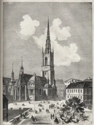 Riddarholmen Kerk - De Riddarholm Kerk in Stockholm - 1866