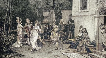 Landelijk festival, muzikanten spelen voor de dans