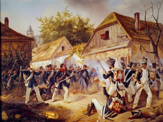 De overgave van de troepen van Vandamme bij de Slag om Kulm op 30/08/1813