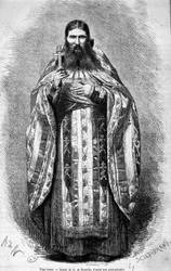 Russische paus, tekening van een foto