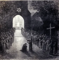 Scenografie voor de laatste scène van Act II voor de opera 