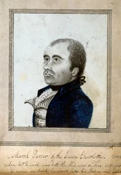 Geschetst portret van Marsh, purser van de 
