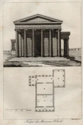 Tempel van Athena Polias - Akropolis van Athene - Oude tempel van Athena - gravure uit „Usi e Costumi di Tutti i Popoli dell
