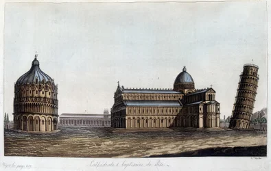 De Baptisterium, de Dom en de Toren van Pisa, Italië
