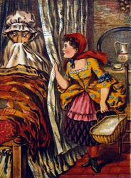 Roodkapje. Verhaal door Charles Perrault (1697). Anonieme illustratie