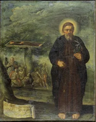 De zalige Gerard Mecatti. Portret van broeder Gerard, stichter van de hospitaalbroederschap van Jeruzalem (de hospitalen van Sint-Jan) die de Orde van Malta werd. Anoniem schilderij van de Napolitaanse school