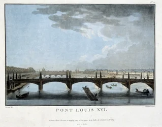 De brug Louis XVI - gravure