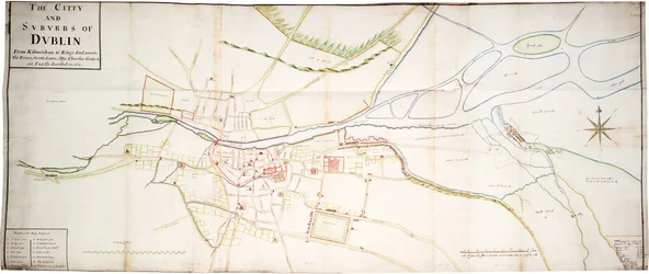De stad en voorsteden van Dublin van Kilmainham tot Rings-End, waarin de rivieren, straten, steegjes, kerken, poorten enz. nauwkeurig zijn beschreven 15e No. 1673
