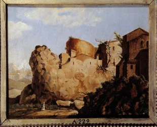 Het huis van Napoleon Bonaparte en de citadel in Corsica, grillige compositie