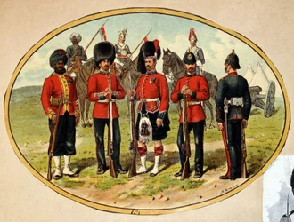 Typen van het Britse leger, ca. 1890