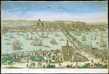 Zicht op Londen aan het begin van de 18e eeuw