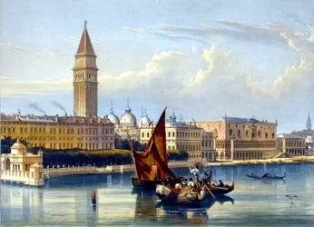 Uitzicht op het grote kanaal en het San Marcoplein. Venetië