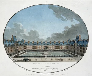 Vue de la Place Royale à Paris (Place des Vosges) (gravure 18e eeuw)