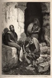 Vrouwen van het volk van de Concau-kust (of Konkan, noordkust van India). Gravure ter illustratie van de reis in de zuidelijke provincies van India, door Alfred Grandidier, in 1862-1864, gepubliceerd in 