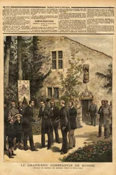 Het bezoek van Constantine Nicolaevich Romanov (1827-1892) Grootvorst van Rusland en neef van Tsaar Alexander III (1845-1894), aan het huis van Jeanne d