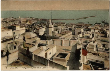 Algemeen zicht op de kashba (kasba) in Algiers, Algerije - Ansichtkaart uit de collectie van Selva, begin 20ste eeuw