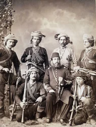 Georgische krijgers van Batum (of Batumi) stad in Georgië, hoofdstad van Adzjarië