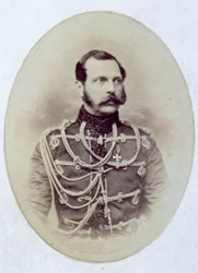 Halflang portret van de Russische tsaar Alexander II