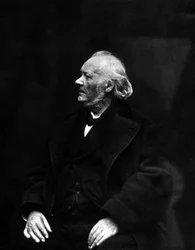 Portret van Honoré Daumier, Franse cartoonist, lithograaf, schilder en beeldhouwer (1808-1879). 19e-eeuwse foto