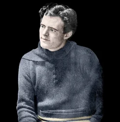 Portret van Jack London (1876-1916), Amerikaanse romanschrijver.