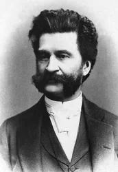 Portret van Johann Strauss, Oostenrijkse componist.