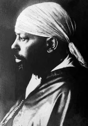 Portret van Menelik II (1844-1913), keizer van Ethiopië (1889-1913).