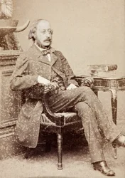Portret van Stephen Heller, ca. 1860s (zwart-wit foto)